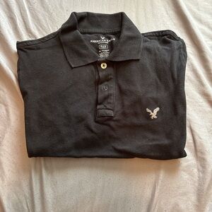 American Eagle Outfitters Men's Polo in Black